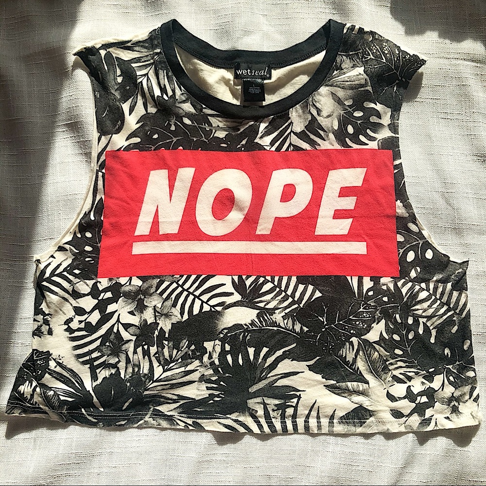 “NOPE” Tropical Print Tank